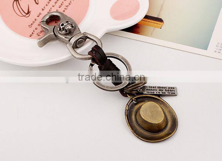 Nice leather gifts for boyfriend Vintage leather keychain