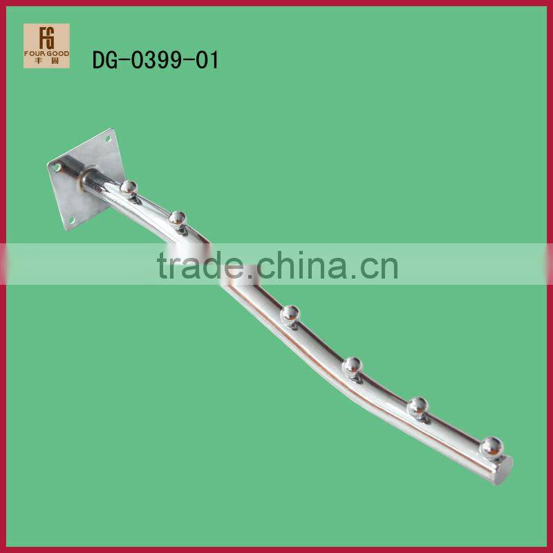 Metal chrome waterfall display hook for slatwall system
