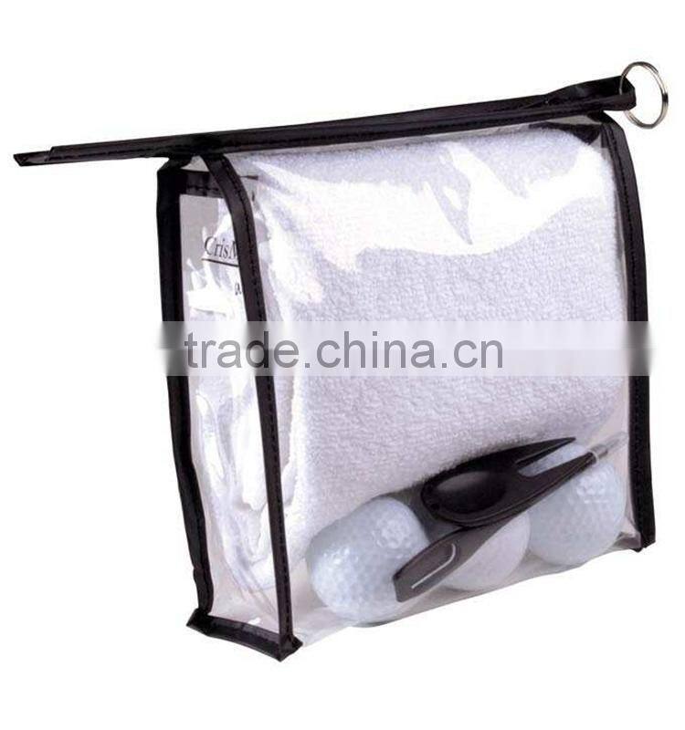 Customized clear transparent cosmetic pvc waterproof bag with pouch