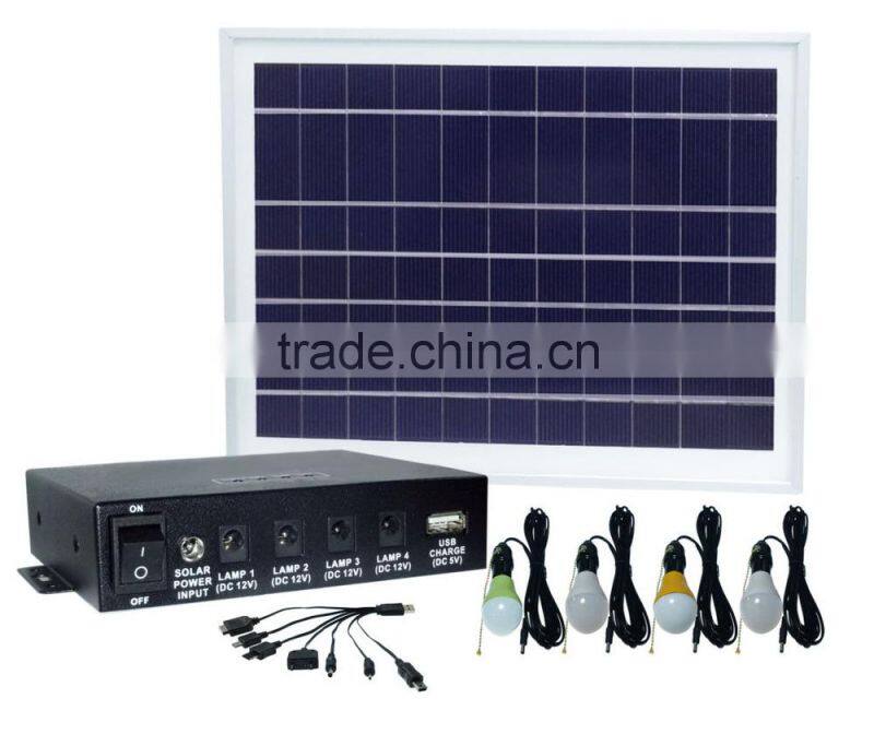 8w cheap solar led lighting with 3W SMD led bulb led solar kit with mobile charger