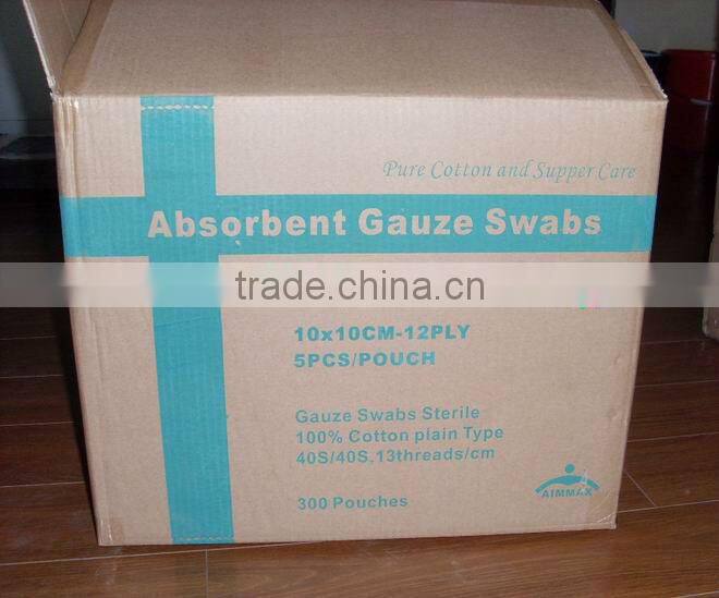 100% cotton 8ply /10ply/12ply /16ply absorbent gauze swab cotton ball approved by ISO .CE. FDA