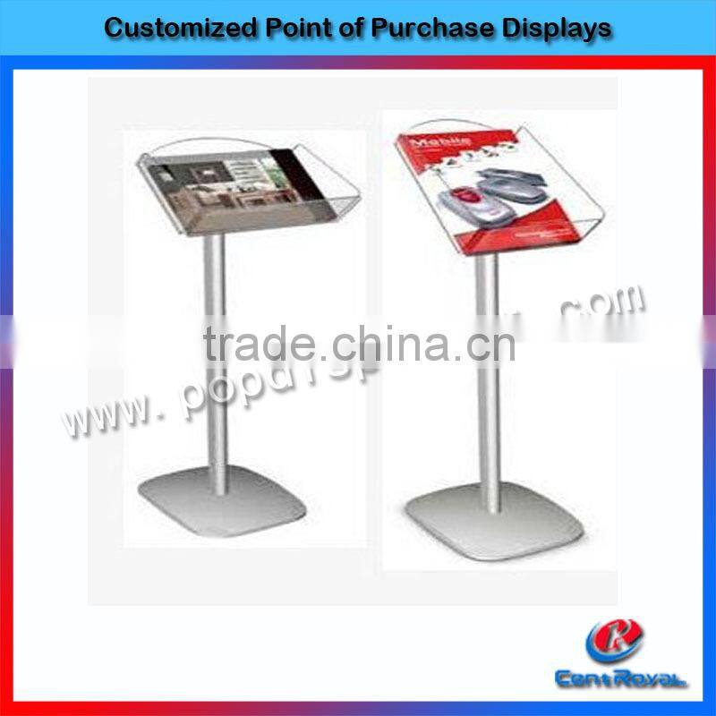 acrylic floor standing mobile security display stand
