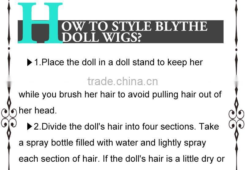 Hot sales shag afro curly bright green neo blythe doll wigs