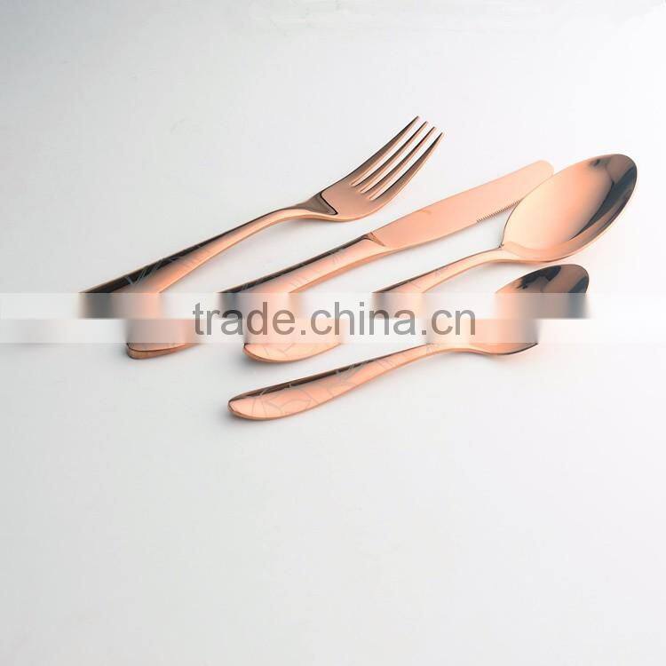 4pcs Black Stainless Steel Dinnerware Knives Fork Spoon Teaspoon Cutlery