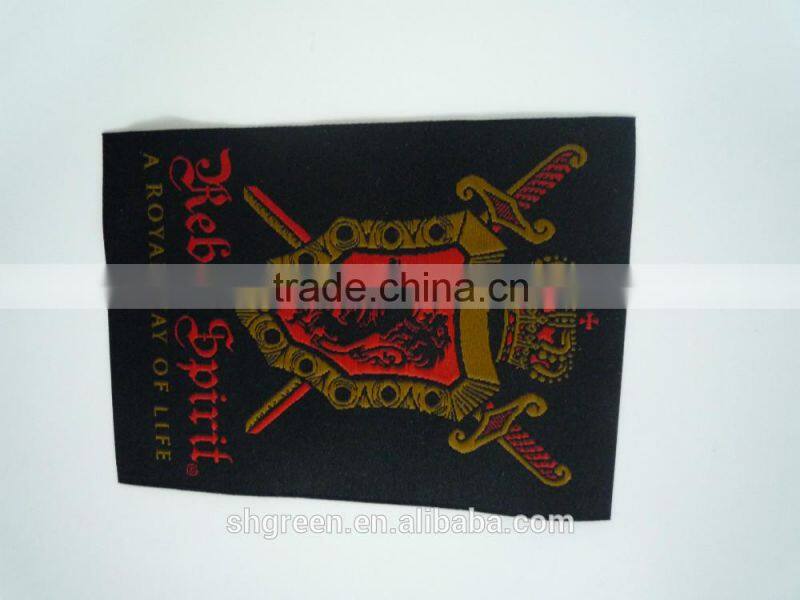 black woven label,brand logo clothing patch with sewing