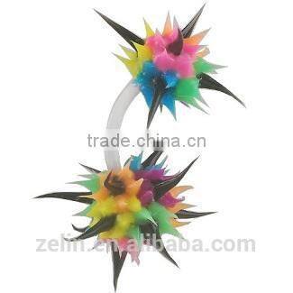 Silicone spike eyebrow ring piercing barbell body jewelry