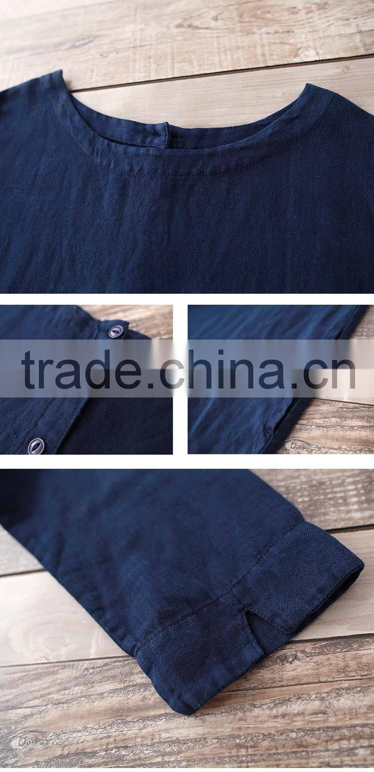 Fashion Autumn Loose Plus Size girl Maxi Dress Novelty Cotton Linen