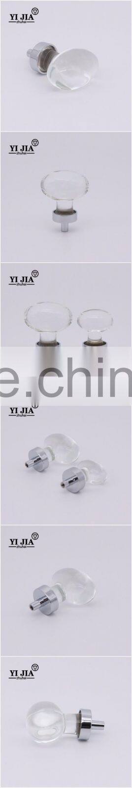 1 2/3 inch zinc alloy clear chrome plated crystal knob