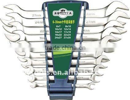 Satin Finish double open end wrench spanner set