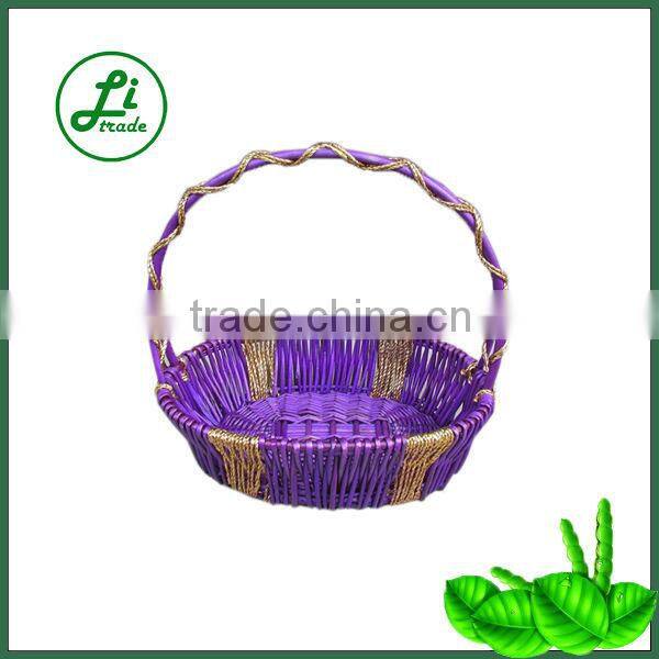 Wine red wicker fruit baskets