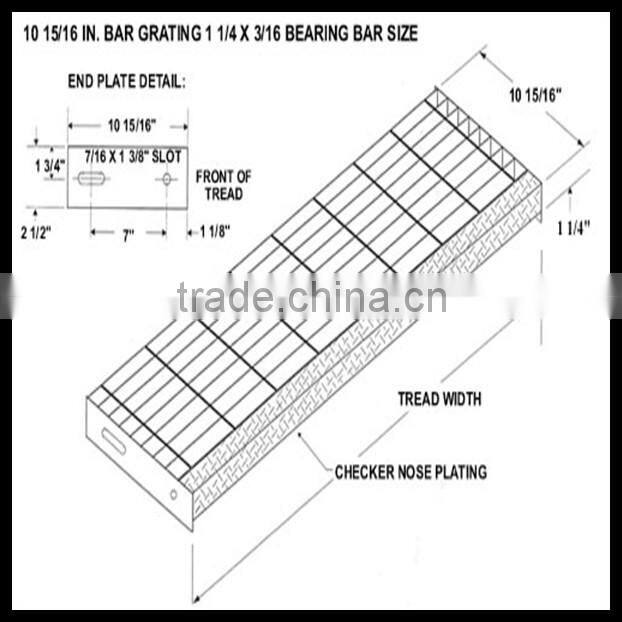 hot dip galvanized outdoor metal grate stair tread