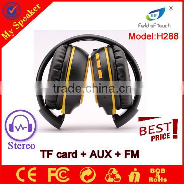 2014 new product headphone without wire with Fm radio