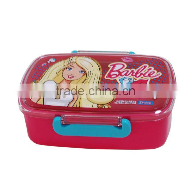 Factory audited foodgrade plastic lunch box with cartoon logo