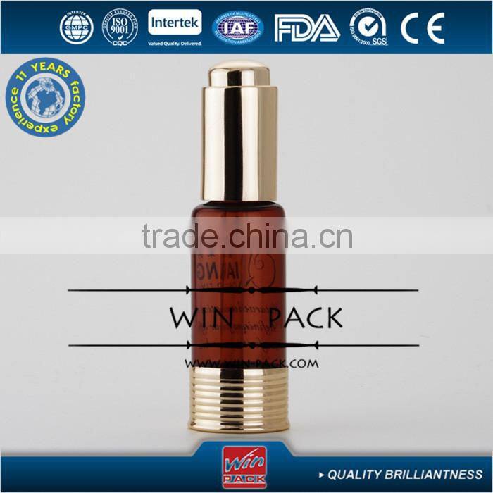 7ml 8ml 10ml 15ml amber glass dropper bottles with golden bottom and shiny gold dropper,essencial bottle