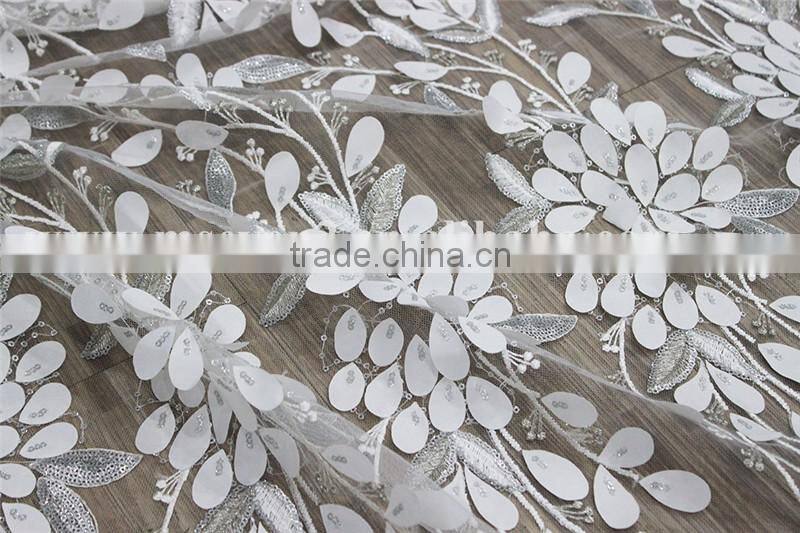 2016 Latest heavy custom-made sequins embroidery embellished fabric with Best Price