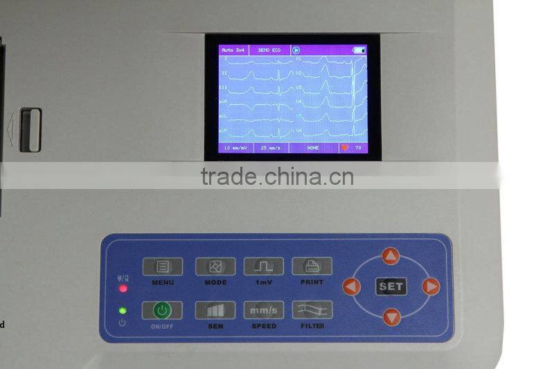 CE&ISO Best Price Color Screen Medical Equipment 3 Channel Electrocardiograph ECG Machine with Software EKG Machine-903BS-Shelly