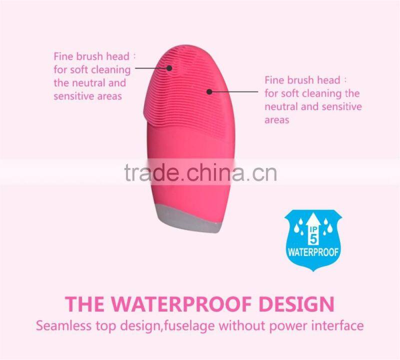 Bsonic led light rechargable electric silicone facial cleansing brush