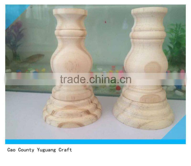 set of 3 unfinished pine wooden candle holder