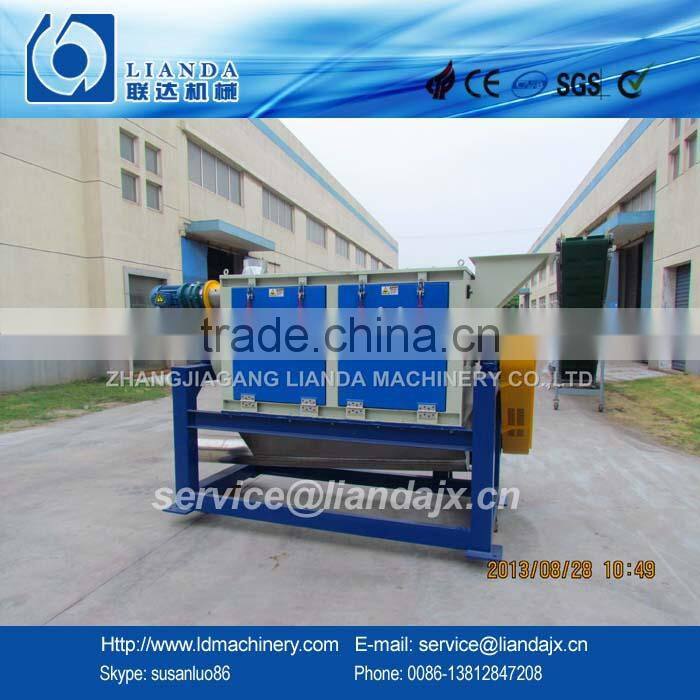 High speed horizontal dewater for PET flakes