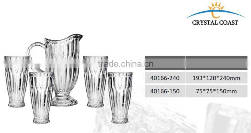 7PCS 1.1L ANTIQUE GLASS DRINKING WATER JUGS