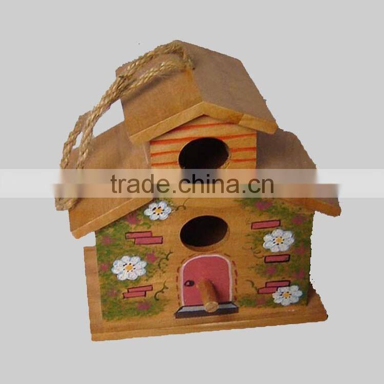 Top quality handmade wooden bird hose/pet house, decorated wooden bird house