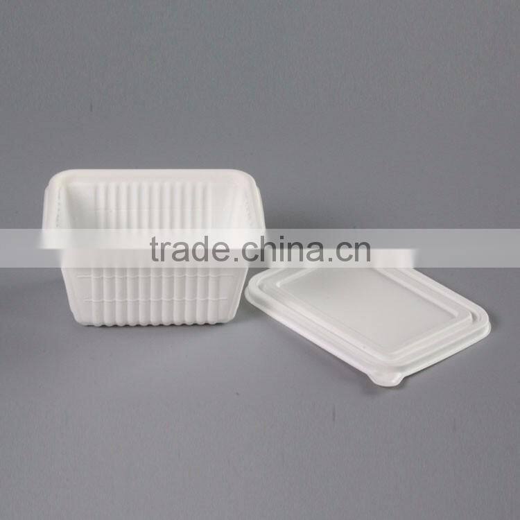 Biodegradable eco-friendly corn starch boxes customized design 1000ml