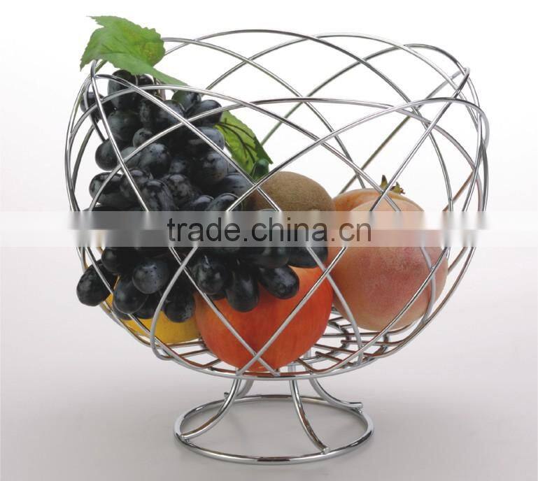 Good quality home stainless steel fruit basket, metal wire fruit basket