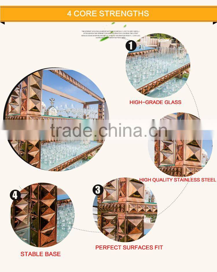 Hot Sale Modern Stainless Steel Tempered Glass Wine Cabinet 338