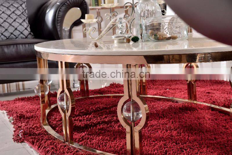 Stainless Steel Marble Modern Gold Coffee Table C366