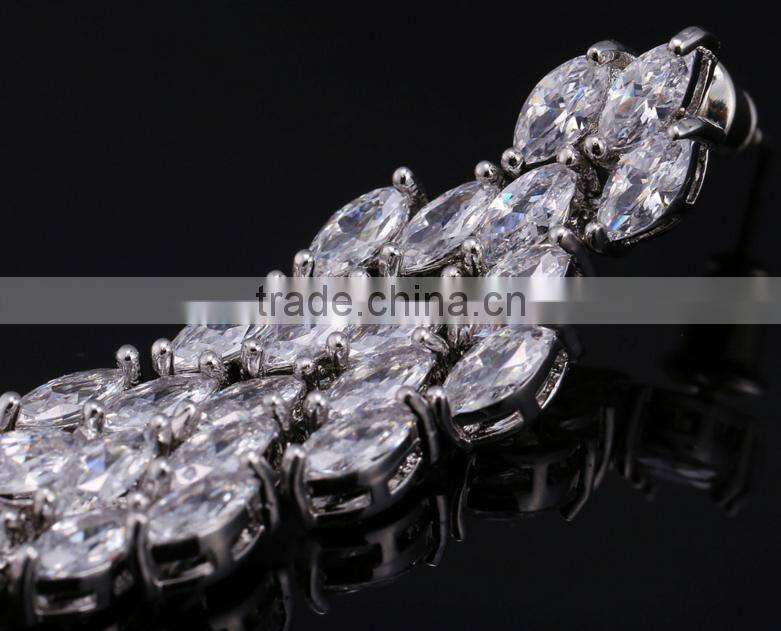 Wholesale Stock Small Order Fashion Women long Style Garland Zircon Earrings