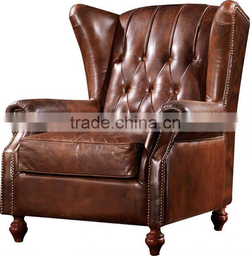 2016high quality retro vintage leather leisure chair for living room C612#