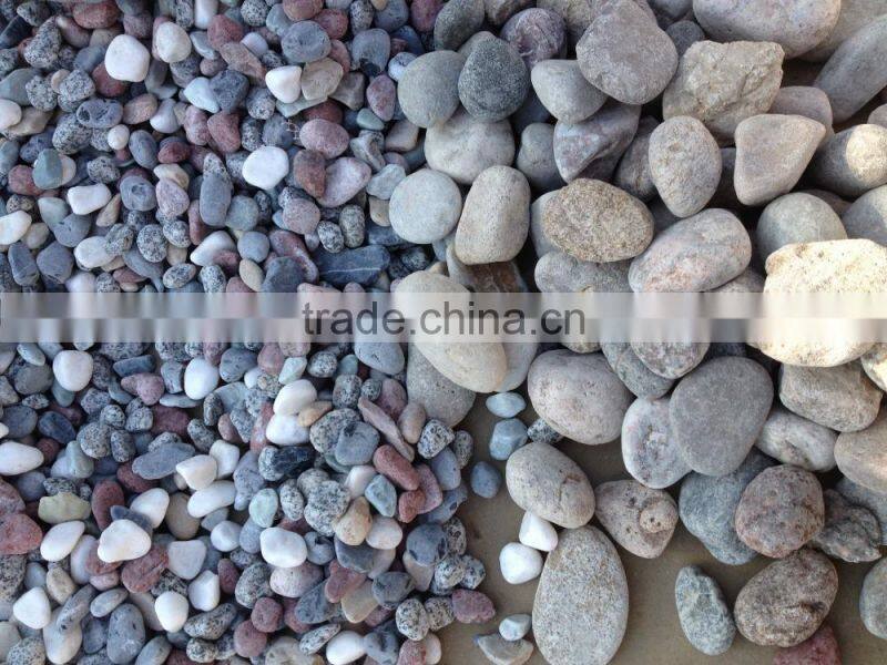 mixed color flat pebble river stone, natural pebble stone
