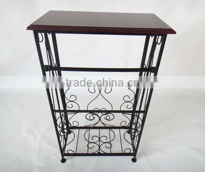 Wooden top Gramercy Scroll Design Bathroom coffee table side metal Table