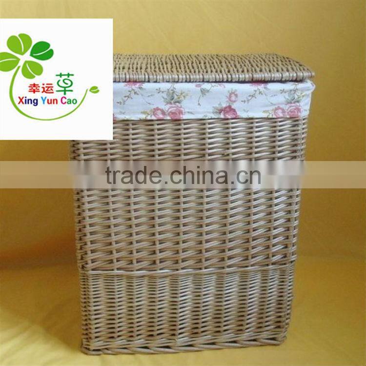 wicker storage basket with liner factory supply