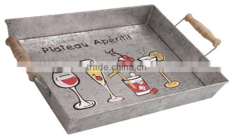 High Qualty Rectangle Pet Food Tray_ Unique Sundries Holder_ Party Beer Metal Tray
