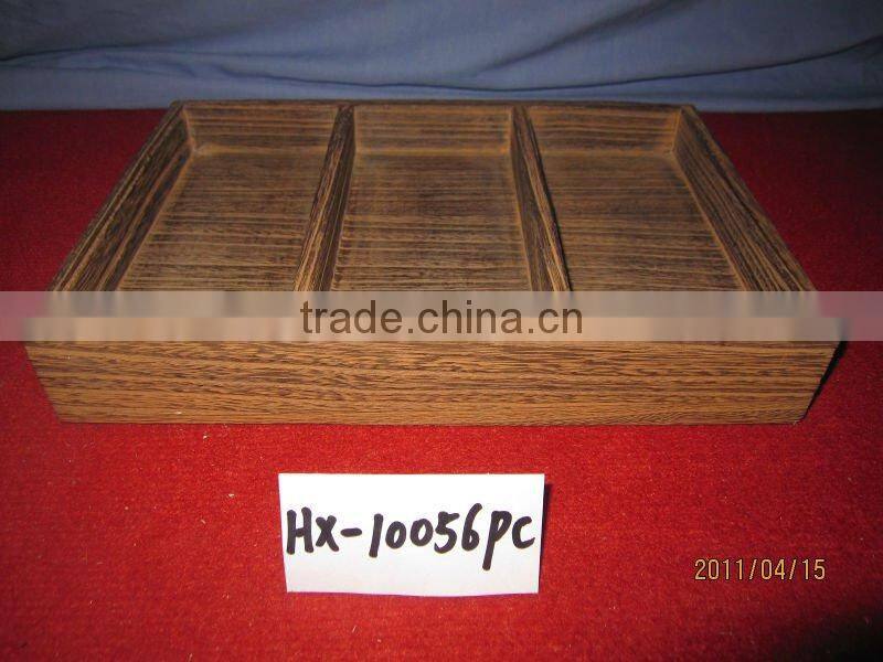 small wooden craft tray with compartment