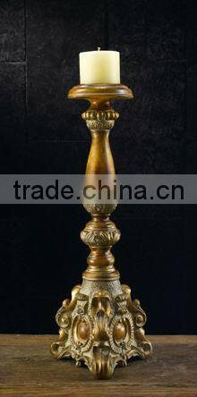 Antique polyresin candle holder