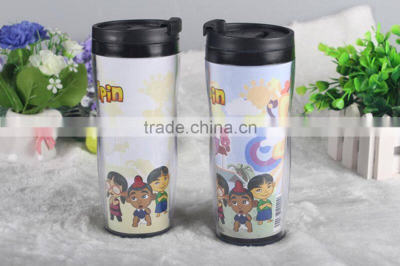Plastic Cap Tumbler Custom Design Mugs