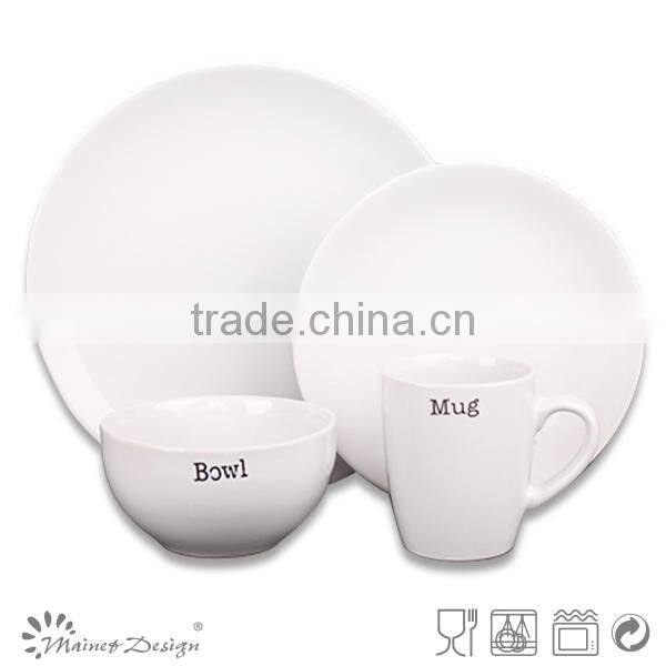16pcs ceramic dinnerware set for hotel ceramic hotel dinner set