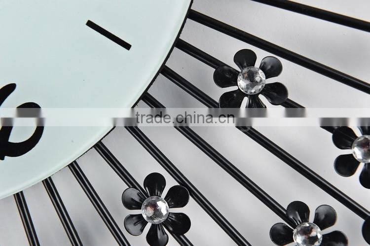 Wholesale decoration large wall clock flower design factory