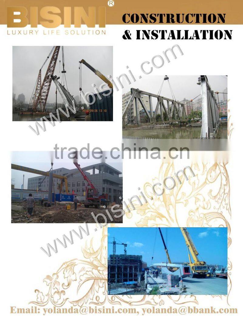 To Install the Integrally Completed Inland River Landscape Bridge,BISINI New Design for Steel Structure Bridge(BF08-Y10048)