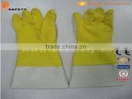 Pink household Latex Gloves With Flower Design Pvc Cuff