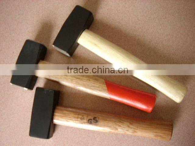 1500g german type stone hammer with hickory wooden handle