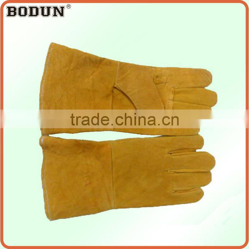 A2006 14" electric yellow leather welding glove