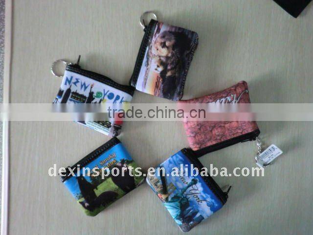 Neoprene coin bag and ID card pouch for promotion