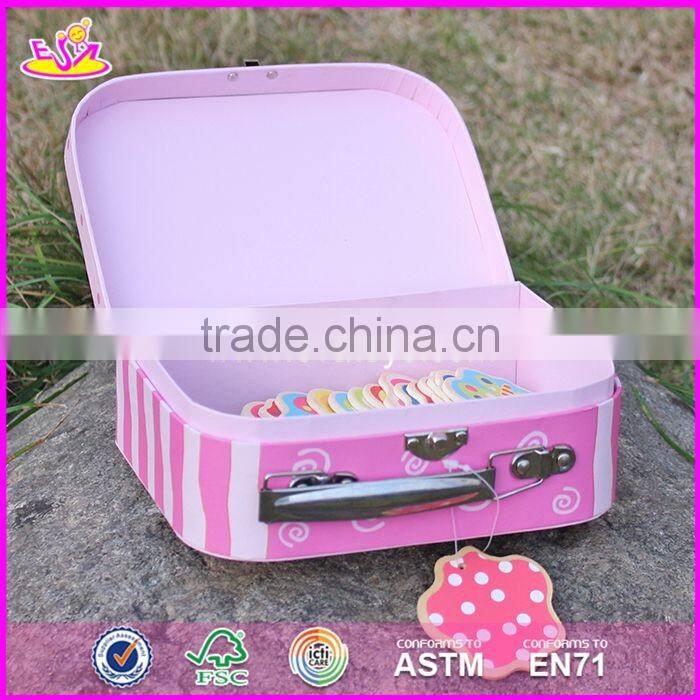 2017 Best sale lovely pink children wooden toy box for sale W08C171-S