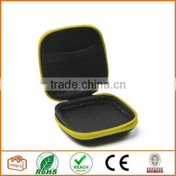 Yellow Color Square Shaped Carrying Hard Case Storage Bag for MP3/MP4 Bluetooth Earphone