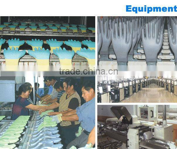 CR 13G Nylon Lining,Palm Coated Latex with open back gloves