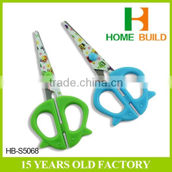Factory price HB-S5068 5" plastic handles butterfly school scissors tool set