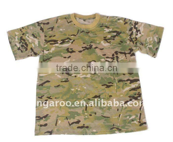 Polyester/cotton digital Miliatry Camouflage T-shirt